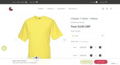 A screenshot of the Banana Moon Clothing product page.