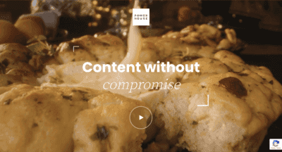 A screenshot showing the Powerhouse Studios home page hero.